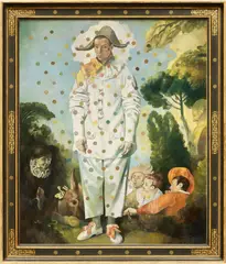 Wolfe von Lenkiewicz, Pierrot, 2014, oil on canvas, in artist's frame