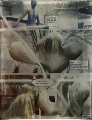 Lena Henke, Bag 5 from the series Yes I am Pregnant, 2014, photographic print and mixed media on Duraclear