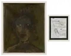 Thomas Zipp, P.N.D., 2008, acrylic and oil on canvas and mixed media on paper, in artist's chosen frames, in 2 parts