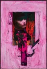 Andro Wekua, Untitled, 2018, oil and silkscreen ink on aluminum panel