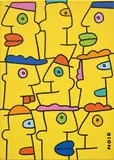 Thierry Noir, Manifest for a moment of happiness on the beach, 2021, acrylic on canvas