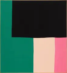 Ethan Cook, Untitled, 2018, hand-woven sewn cotton canvas, in artist's frame