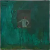 Ellen Siebers, Solstice, 2022, oil on shaped birch panel