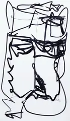 Aaron Garber-Maikovska, Sprouts, 2013, ink on fluted poly board mounted on aluminum
