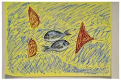 Fish, Yellow, Bikini by Ella Kruglyanskaya, 2018, oil on linen, offered Jun 2025