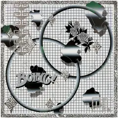 Jaime Muñoz, Boing!, 2021, acrylic, flocking, texture paste and glitter on panel