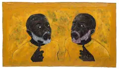 Godwin Champs Namuyimba, Same Black Laser, 2020, acrylic on unstretched canvas