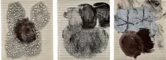 Untitled by Gabriel Orozco, 2001, graphite, pigments, acrylic and charcoal on paper, in 3 parts, sold Jun 2025