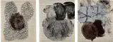 Gabriel Orozco, Untitled, 2001, graphite, pigments, acrylic and charcoal on paper, in 3 parts