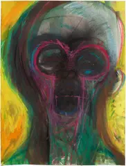 Huma Bhabha, Untitled, 2012, ink, pastel and acrylic on paper