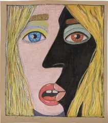 Brian Calvin, Duet, 2017, color pencil and marker on paper