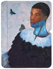 Vaughn Spann, Untitled, 2018, polymer paint and paper collage on cardboard