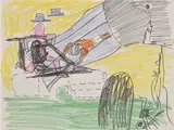 Walter Price, You get no bread with one meatball, 2018, crayon and pencil on paper