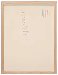 Poem by Ugo Rondinone, 2020, graphite and color pencil on paper, in artist's chosen frame, sold Jun 2025