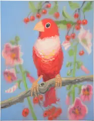 Ann Craven, Red head on blue, 2005, oil on canvas