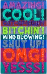 Mel Bochner, Amazing, 2024, monoprint in oil with collage, engraving and embossment