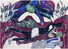 Melike Kara, The Vegetable Lamb, 2016, acrylic and oilstick on canvas