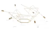 George Rickey, Six Triangles with Spirals Hexagon II, 1977, gilded stainless steel wire