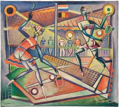 Reimond Kimpe, Tennis, oil on canvas