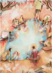 Michelle Blade, The Puddle, 2020, acrylic ink on poplin