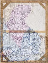 Channing Hansen, ALGO 54 1.2.1, 2014, hand spun and dyed wool, holographic polymers, silk and cedar