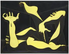 Mark Yang, Six Cranes, 2021, oil on canvas