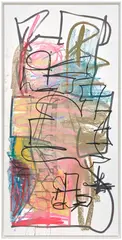 Untitled by Aaron Garber-Maikovska, 2014, ink and chalk pastel on archival gator board, in artist's frame, sold Sep 2025