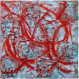 Ryan Cosbert, Distilled Waters, 2022, acrylic, oilstick, cowrie shells and sand on canvas