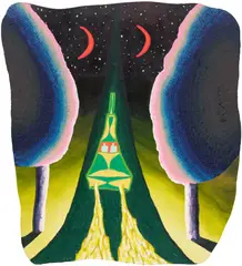 Eliot Greenwald, Night Car (vague distinction 3), 2021, oilstick and acrylic on canvas
