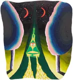Eliot Greenwald, Night Car (vague distinction 3), 2021, oilstick and acrylic on canvas