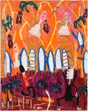 Yirui Jia, No Woman, No Cry, 2022, acrylic on canvas