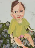 Chantal Joffe, Untitled, 2001, oil and paper collage on glass