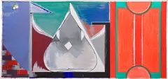 Thomas Scheibitz, Untitled (Nr. 70), 2003, vinyl, spray, acrylic, graphite and pigment marker on unstretched canvas