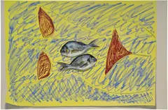 Fish, Yellow, Bikini by Ella Kruglyanskaya, 2018, oil on linen, sold Sep 2025