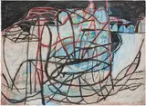 Terry Winters, Crested Waves, 1995, wax and crayon on paper