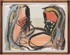 Austyn Weiner, Six Feet And A Mask But I Still Can't Stop, 2020, oil and charcoal on paper, in artist's chosen frame