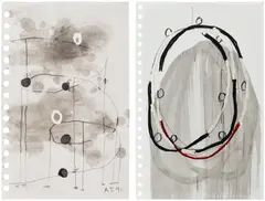 Al Taylor, Two works: (i) Untitled ; (ii) Untitled (Pass the Peas), 1991, (i) pencil, gouache and correction fluid on paper (ii) pencil, ink wash, pen, color pencil and correction fluid on paper