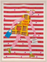 Grace Weaver, Touriste au Maroc, 2022, paper and fabric collage on paper