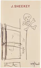Untitled (High St/Skull and crossbones) by Damien Hirst, 2003, pen on paper, sold Sep 2025