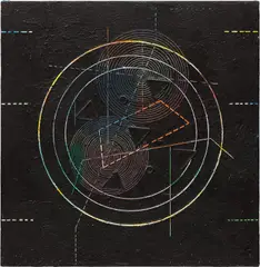 Jack Whitten, Her Majesty's Angle, 1980, acrylic on canvas on honeycomb panel
