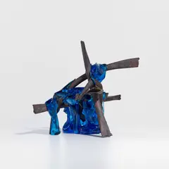 Untitled (Element #1) by Claire Falkenstein, 1971, brazed copper and fused glass, sold May 2025