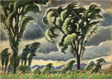 Charles E. Burchfield, Windblown Elms, watercolor on paper laid down on paperboard