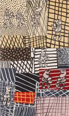 Jean Dubuffet, Animation parcellaire, acrylic and paper collage mounted to canvas-backed paper