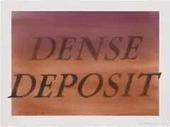 Dense Deposit by Ed Ruscha, 2014, dry pigment and acrylic on paper, offered May 2025