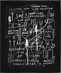 Jean-Michel Basquiat, Untitled (from Tuxedo), 1983, silkscreen on canvas