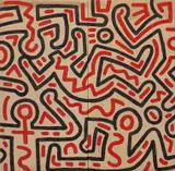 Keith Haring, Two works: (i-ii) Untitled, 1984, acrylic on muslin