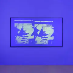 Andy Warhol, Double Torso, 1966, fluorescent ink on linen