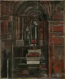 Joaquín Torres-García, Interior de iglesia, 1930, oil on canvas