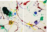 Sam Francis, Untitled Diptych, 1987, acrylic on paper, diptych