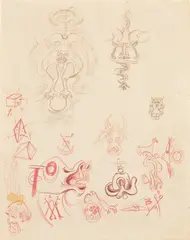 Jackson Pollock, Untitled, 1939–1940, pencil and colored pencil on paper